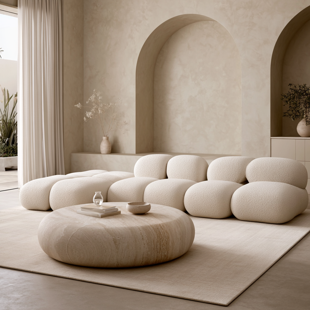 Cloud Dancer Collection in einem Wohnraum mit Bögen