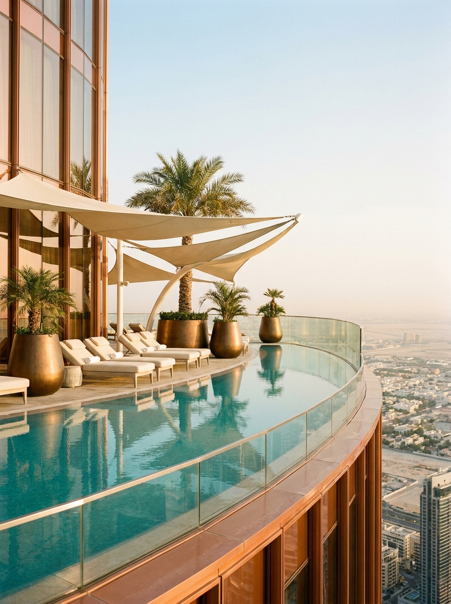 Dubai Tower — Pool über der Wüste