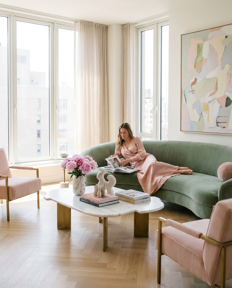 Feminine Apartment — Wohnraum