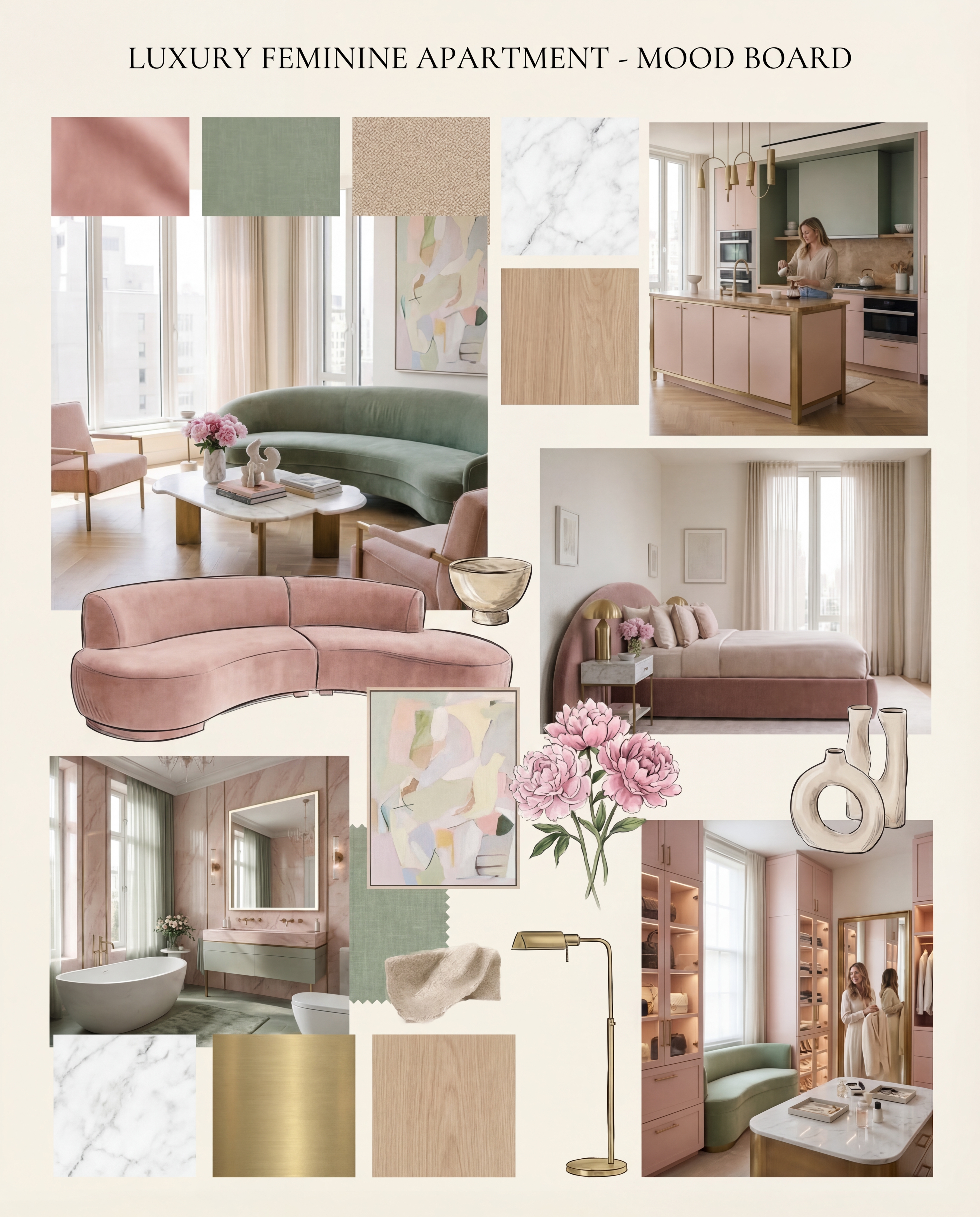 Feminine Apartment — Moodboard