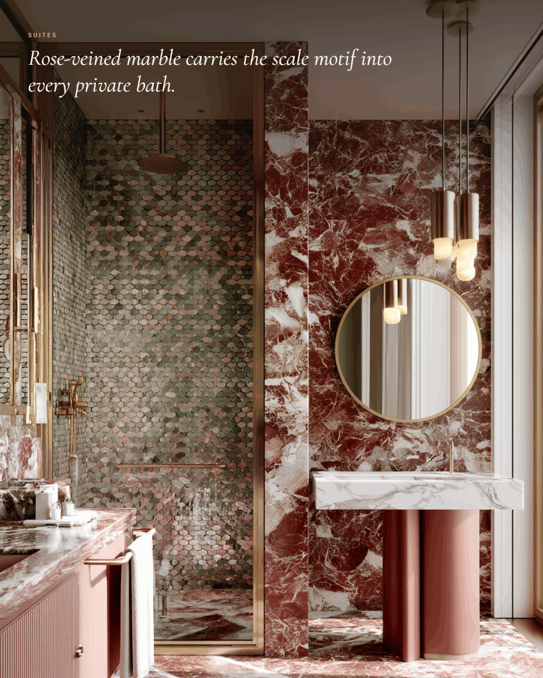 Boutique Hotel Hamburg — Bad in Rosé-Marmor