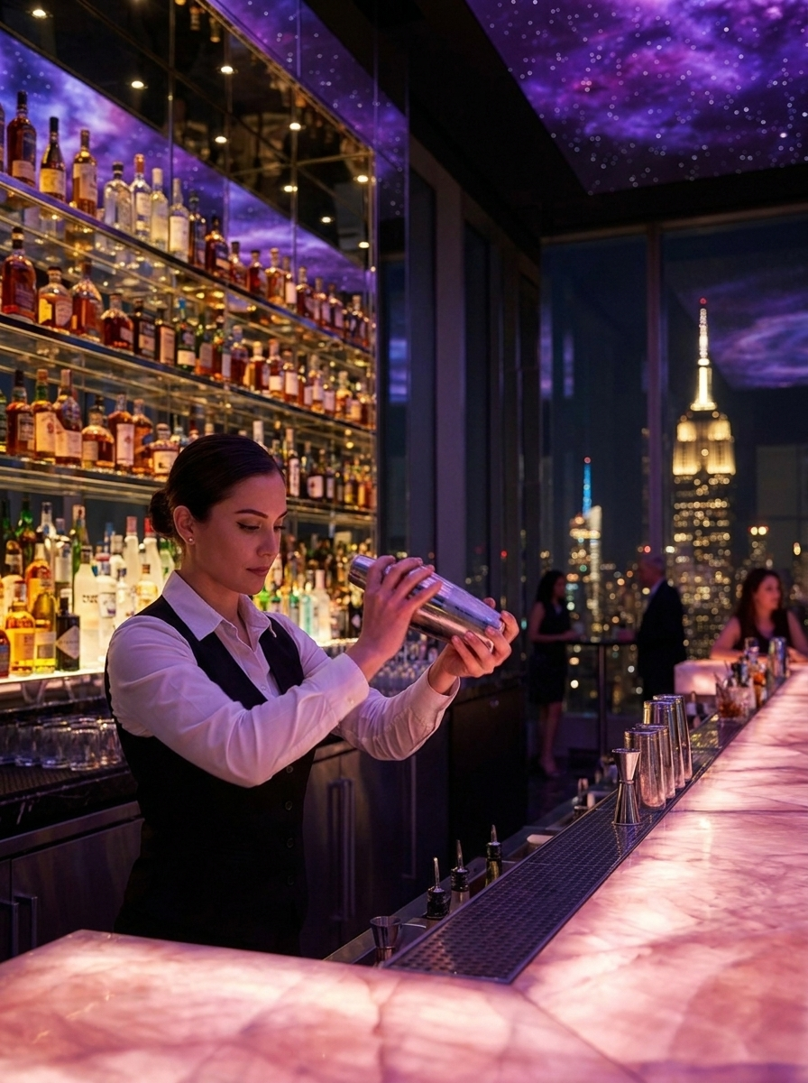 Galaxy Skybar — hinter der Bar